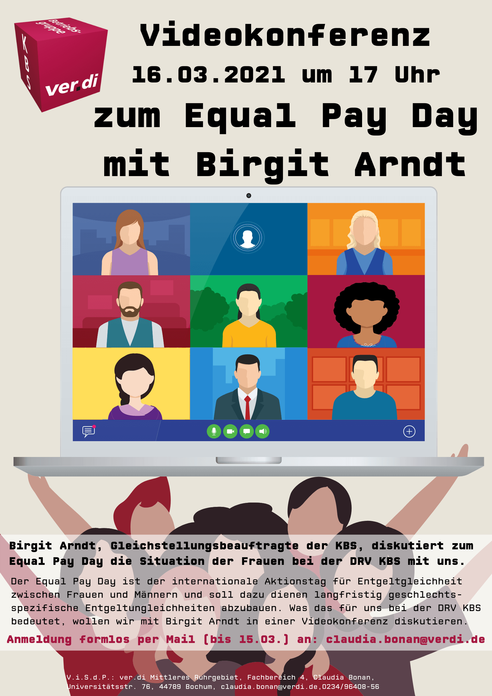 Videokonferenz am 16.03.2021 zum Equal Pay Day mit Birgit Arndt