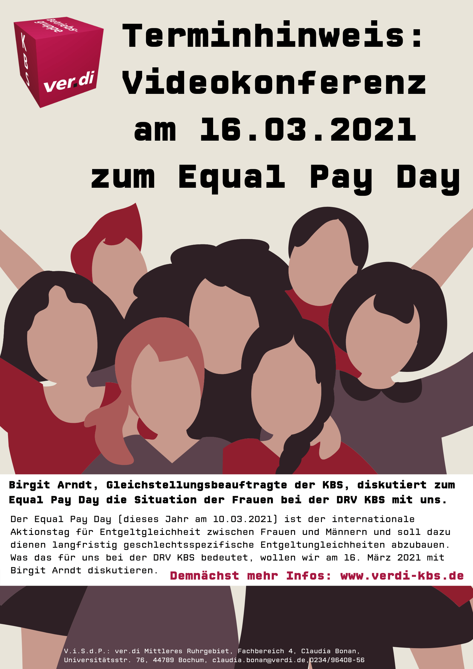 Terminhinweis: Videokonferenz am 16.03.2021 zum Equal Pay Day