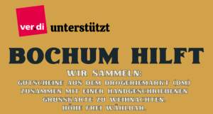 ver.di unterstützt Bochum hilft (Banner)