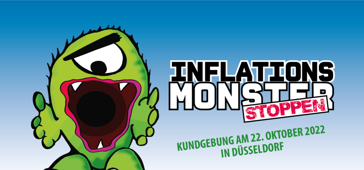 Inflationsmonster stoppen - Kundgebung am 22. Oktober 2022 in Düsseldorf
