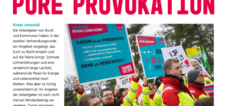 ver.di-Tarifinfo (14.03.2023): Pure Provokation - Respektloses Angebot von Bund und VKA